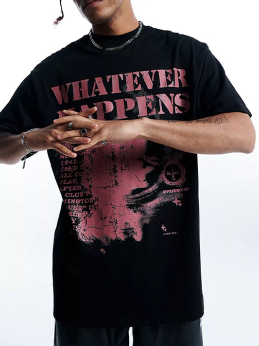 Men's Round Neck Short Sleeve T-Shirt Black