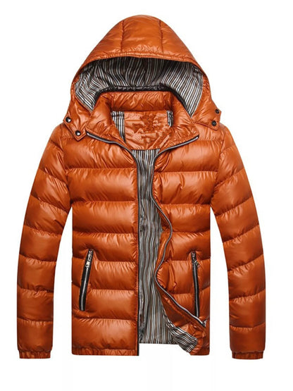 Men's Lightweight Hooded Puffer Jacket Yellow