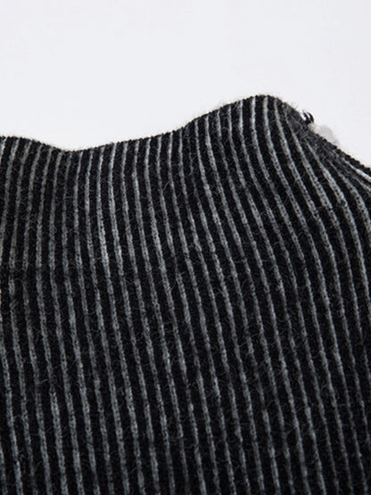 Men's Ribbed Turtleneck Long Sleeve Sweater