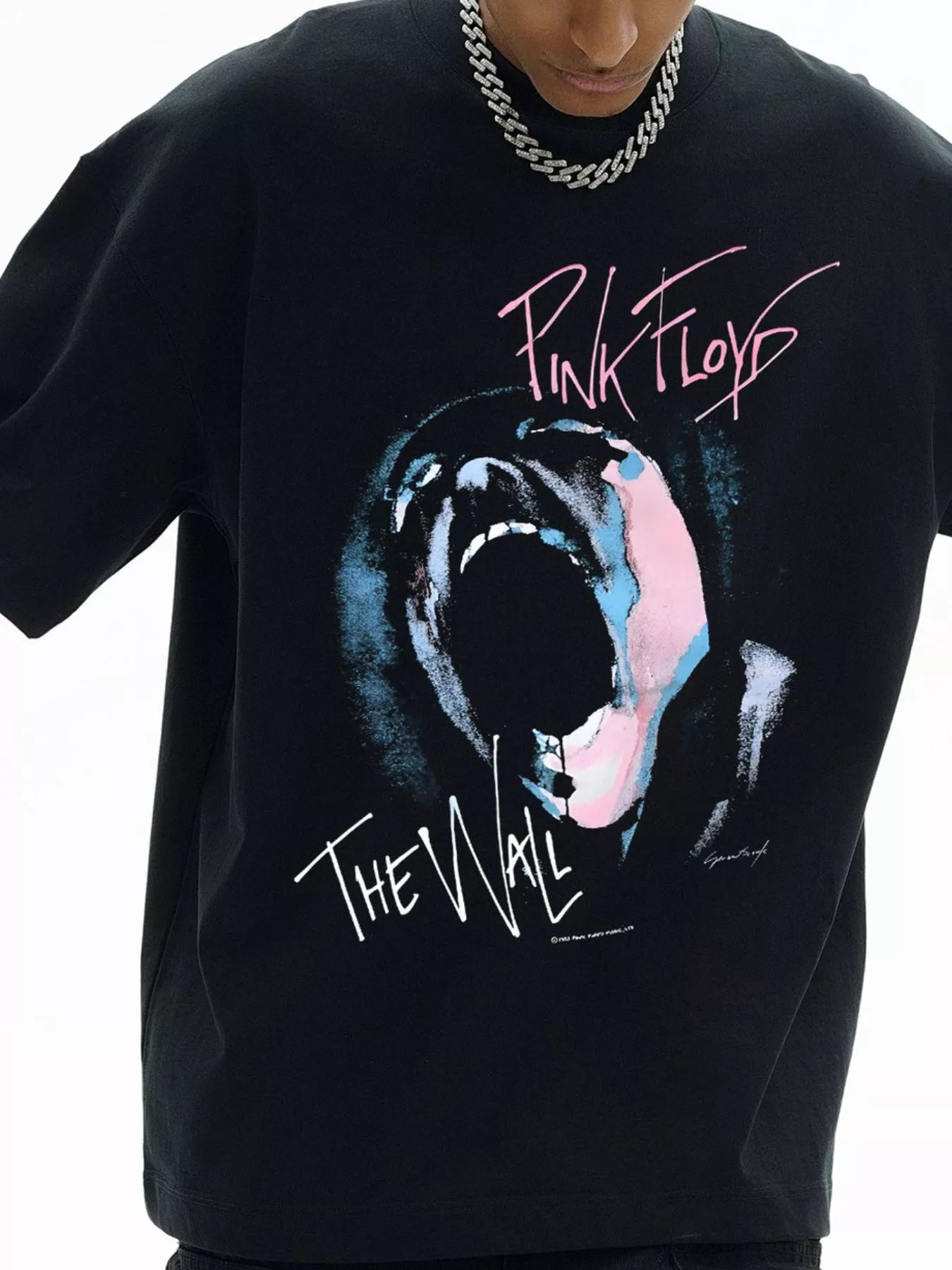 Men's Graphic Short Sleeve Oversized Washed T-Shirt Black