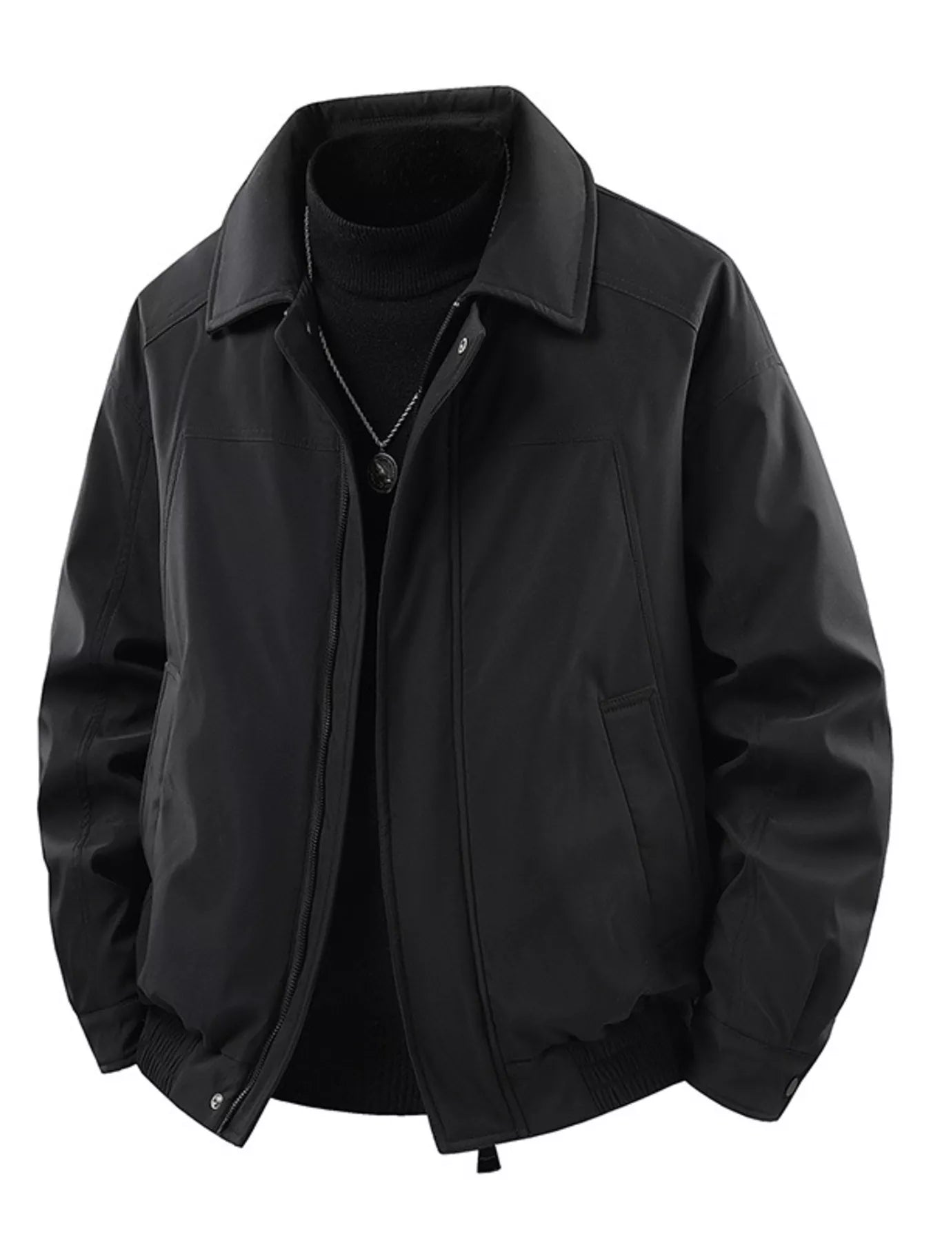 Men's Zip Up Casual Jacket Black