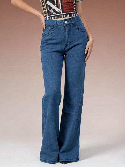 Butterfly Back Wide Leg Jeans Dark Blue