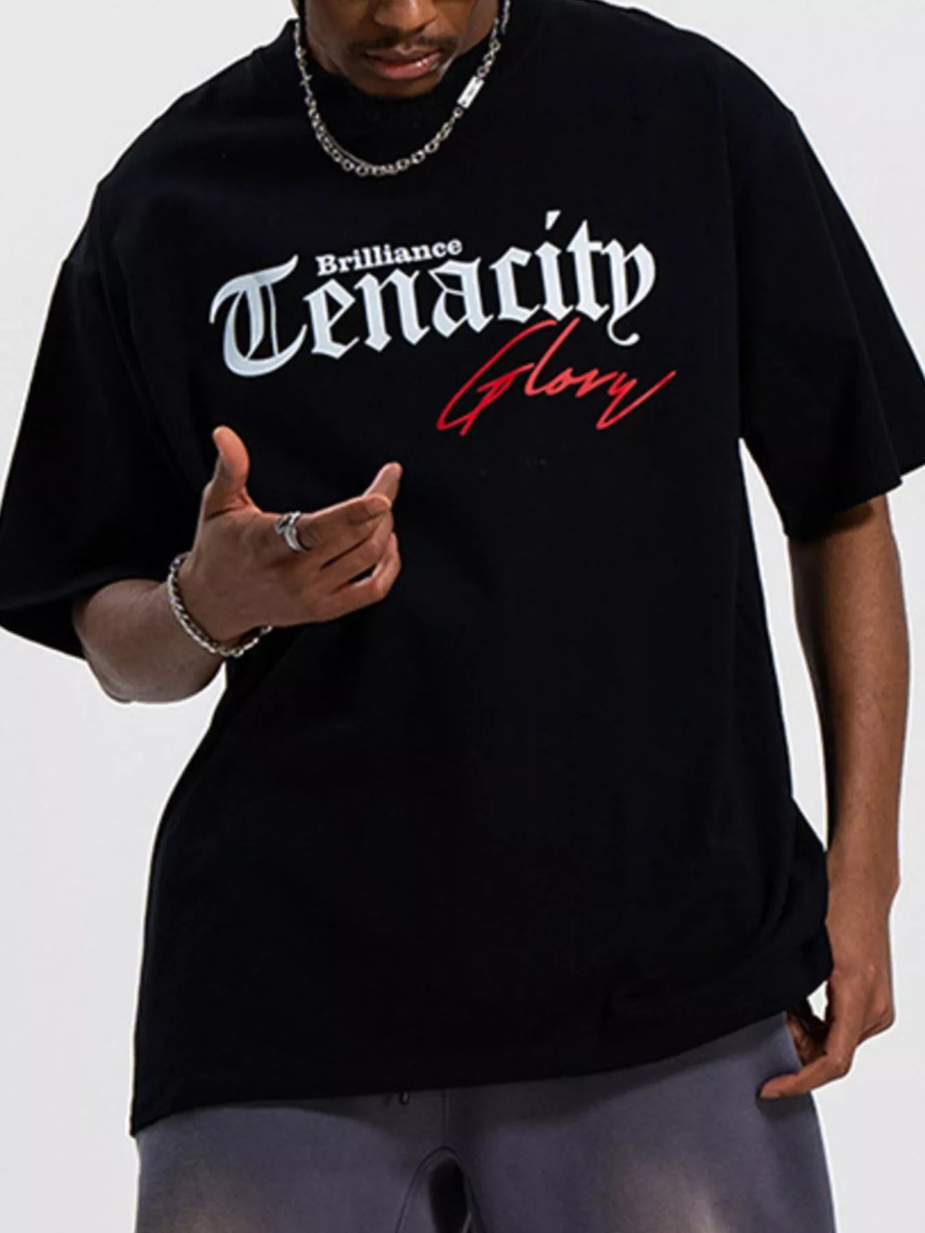 Men's Round Neck Short Sleeve T-Shirt Black