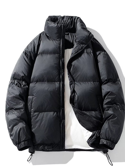 Men's Zip Up Winter Puffer Jacket Black