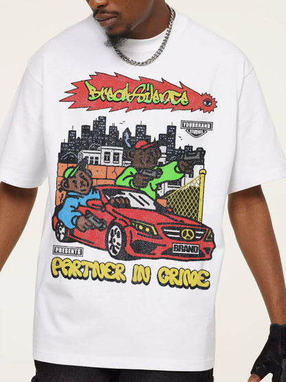 Men's Graphic Crew Neck T-Shirt White