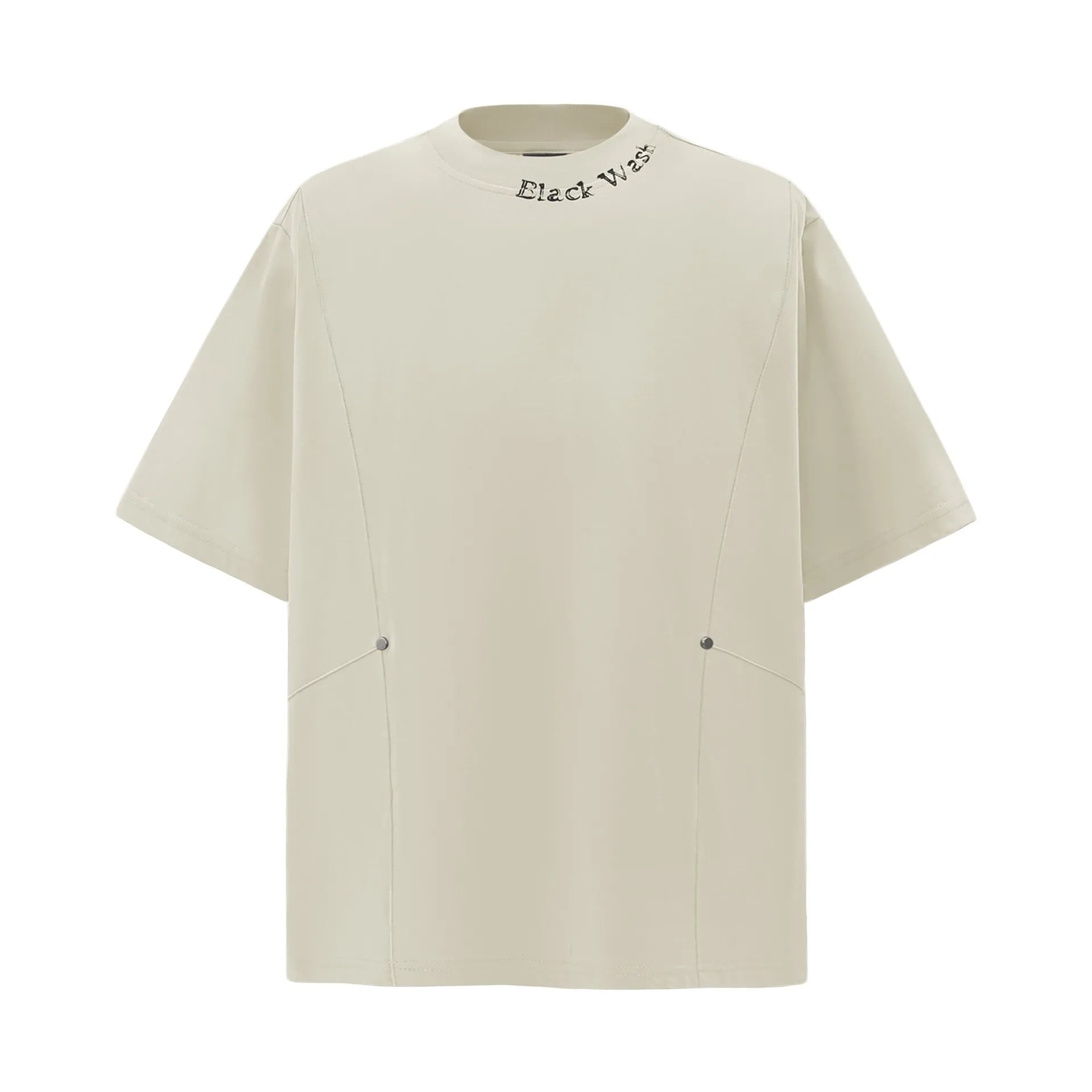 Men's Round Neck Short Sleeve T-Shirt Oatmeal Color