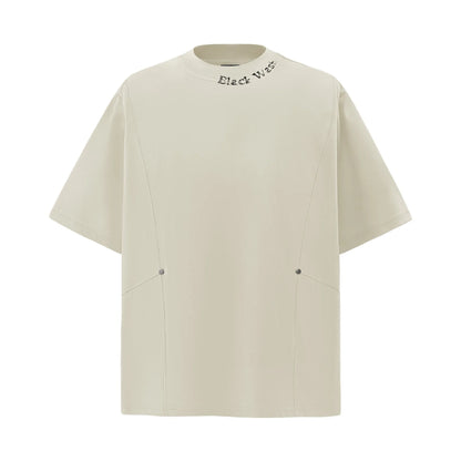 Men's Round Neck Short Sleeve T-Shirt Oatmeal Color