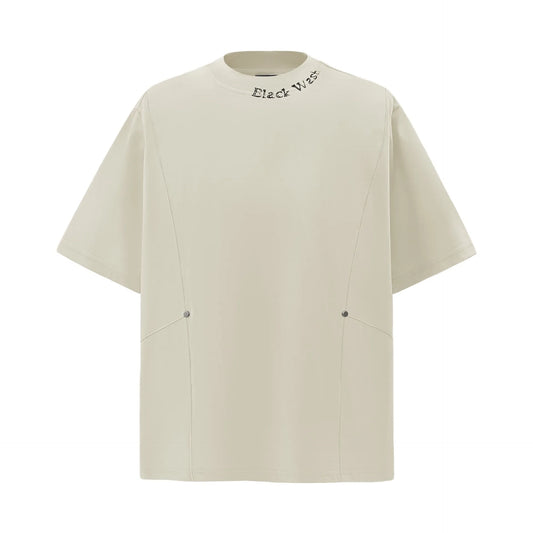 Men's Round Neck Short Sleeve T-Shirt Oatmeal Color