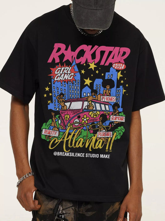 Men's Rockstar Graphic Short Sleeve T-Shirt Black