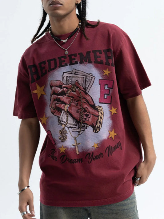 Men's Graphic Round Neck Short Sleeve T-Shirt