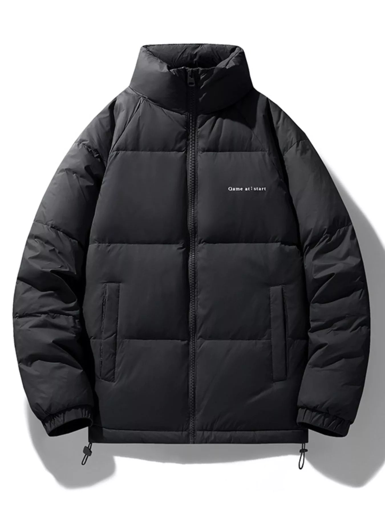 Men's Zip Up Padded Puffer Jacket Black