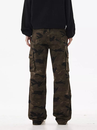 Men's Camo Print Relaxed Fit Cargo Jeans